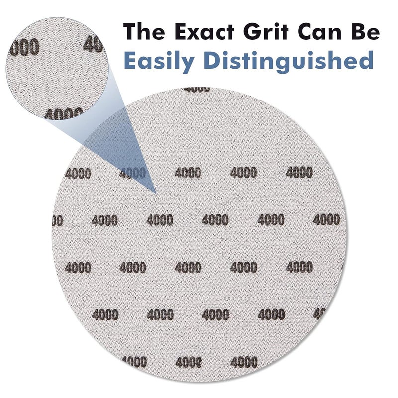 GOH DODD 6 Inch 4000 Grit Sanding Disc, 25 Pieces Wet Dry Sandpaper Hook and Loop Sanding Pads Silicon Carbide Sand Paper for Random Orbital Sander Auto Metal Glass Resin Wood Polishing Sanding - Image 5